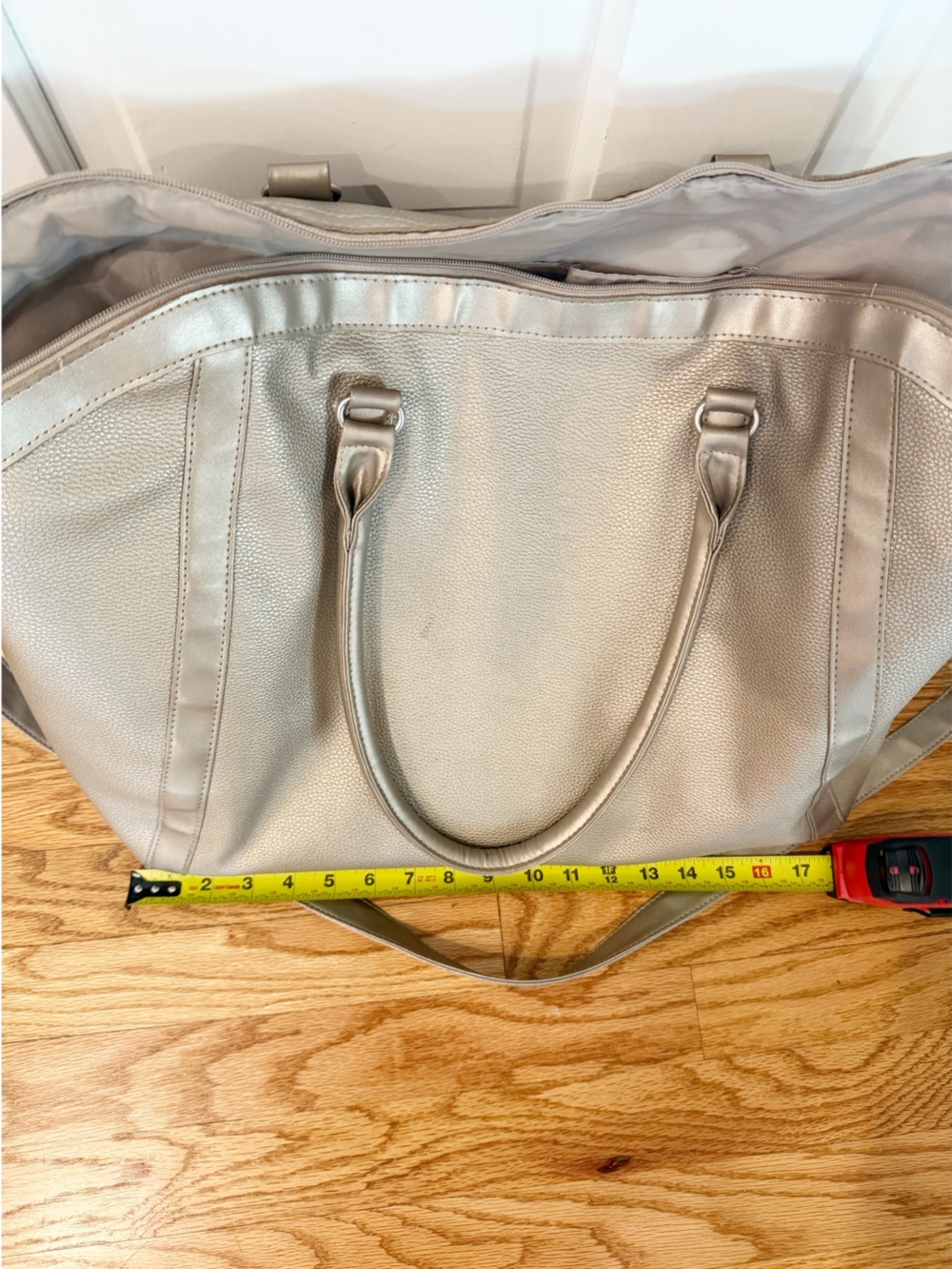 ✨ Large Taupe/Champagne Tote Bag — Carry-On / Weekend Bag - Picture 5 of 7